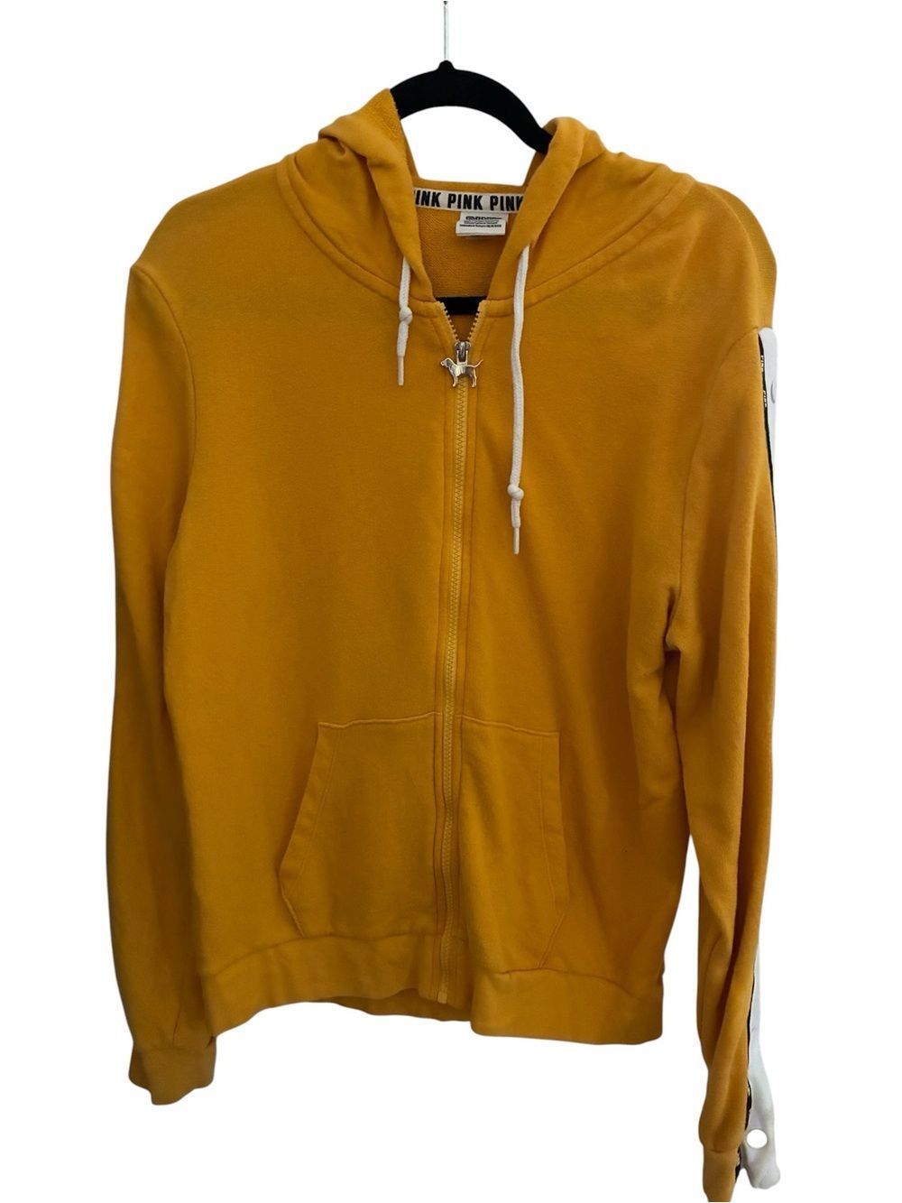 PINK Victoria Secret Mustard Yellow Zip-Up Hoodie Women’s Size L